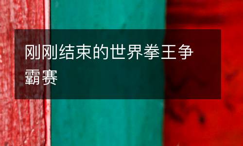 剛剛結(jié)束的世界拳王爭霸賽